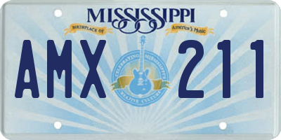 MS license plate AMX211