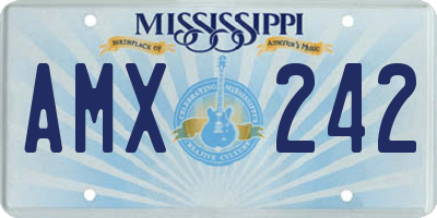MS license plate AMX242