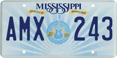 MS license plate AMX243