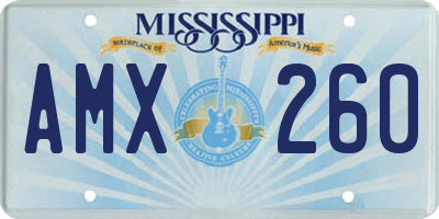 MS license plate AMX260