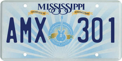 MS license plate AMX301