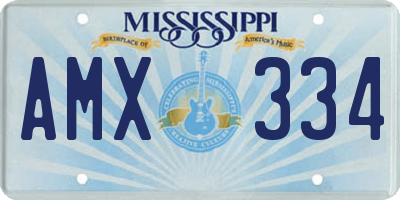 MS license plate AMX334