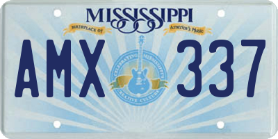 MS license plate AMX337