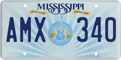 MS license plate AMX340