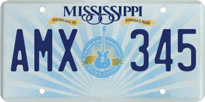 MS license plate AMX345