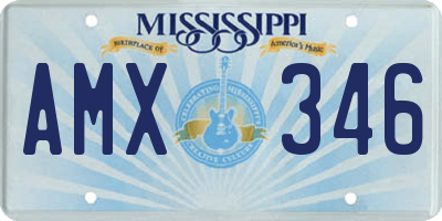 MS license plate AMX346