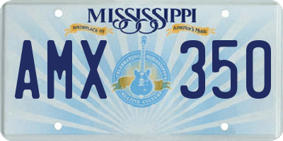 MS license plate AMX350
