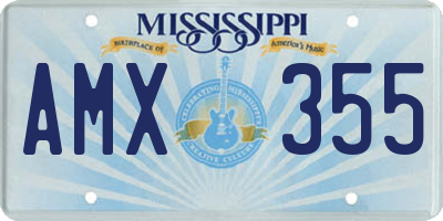 MS license plate AMX355
