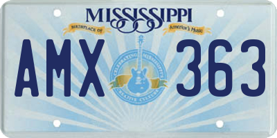 MS license plate AMX363