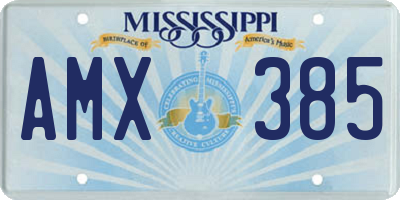 MS license plate AMX385