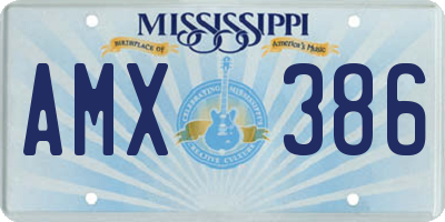 MS license plate AMX386