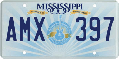 MS license plate AMX397