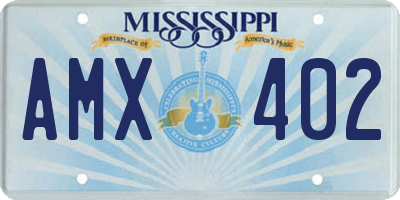 MS license plate AMX402