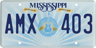 MS license plate AMX403
