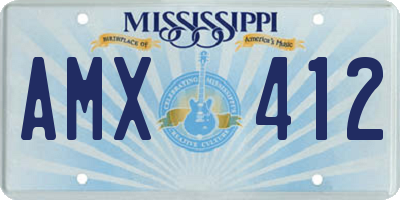 MS license plate AMX412