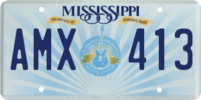 MS license plate AMX413