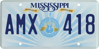 MS license plate AMX418