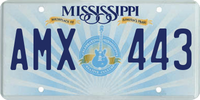 MS license plate AMX443