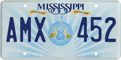 MS license plate AMX452