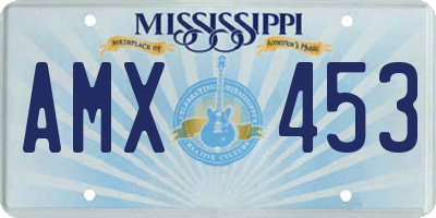 MS license plate AMX453