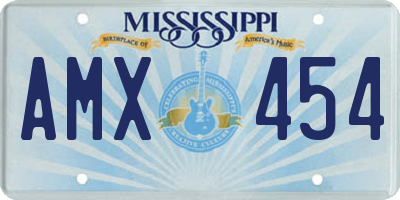 MS license plate AMX454