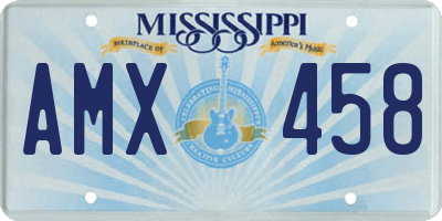 MS license plate AMX458