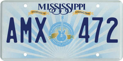 MS license plate AMX472