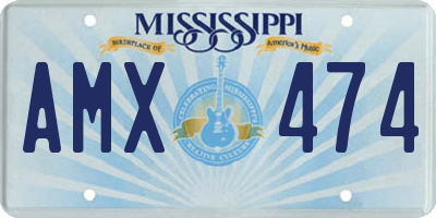 MS license plate AMX474