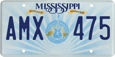MS license plate AMX475