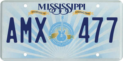 MS license plate AMX477