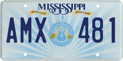 MS license plate AMX481