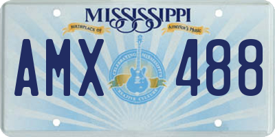 MS license plate AMX488