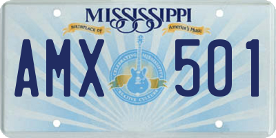 MS license plate AMX501