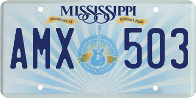 MS license plate AMX503