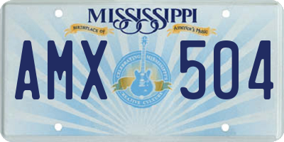 MS license plate AMX504