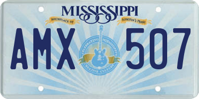 MS license plate AMX507