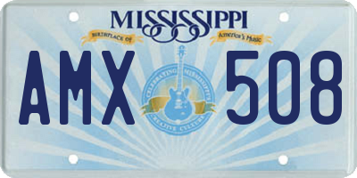 MS license plate AMX508