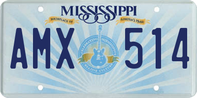 MS license plate AMX514