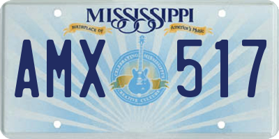 MS license plate AMX517