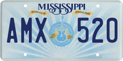 MS license plate AMX520