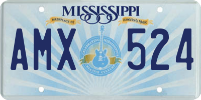 MS license plate AMX524