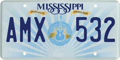 MS license plate AMX532