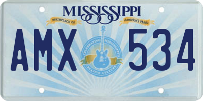MS license plate AMX534