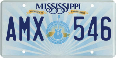 MS license plate AMX546