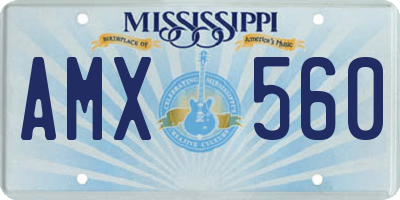 MS license plate AMX560