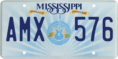 MS license plate AMX576