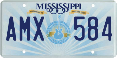 MS license plate AMX584