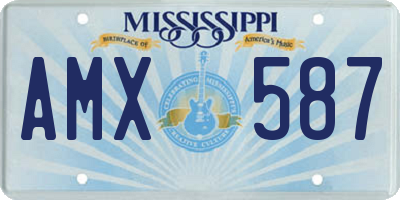 MS license plate AMX587