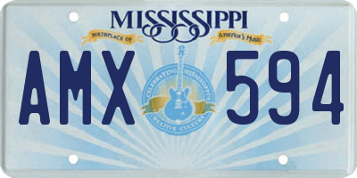 MS license plate AMX594