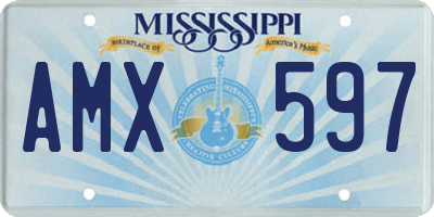 MS license plate AMX597